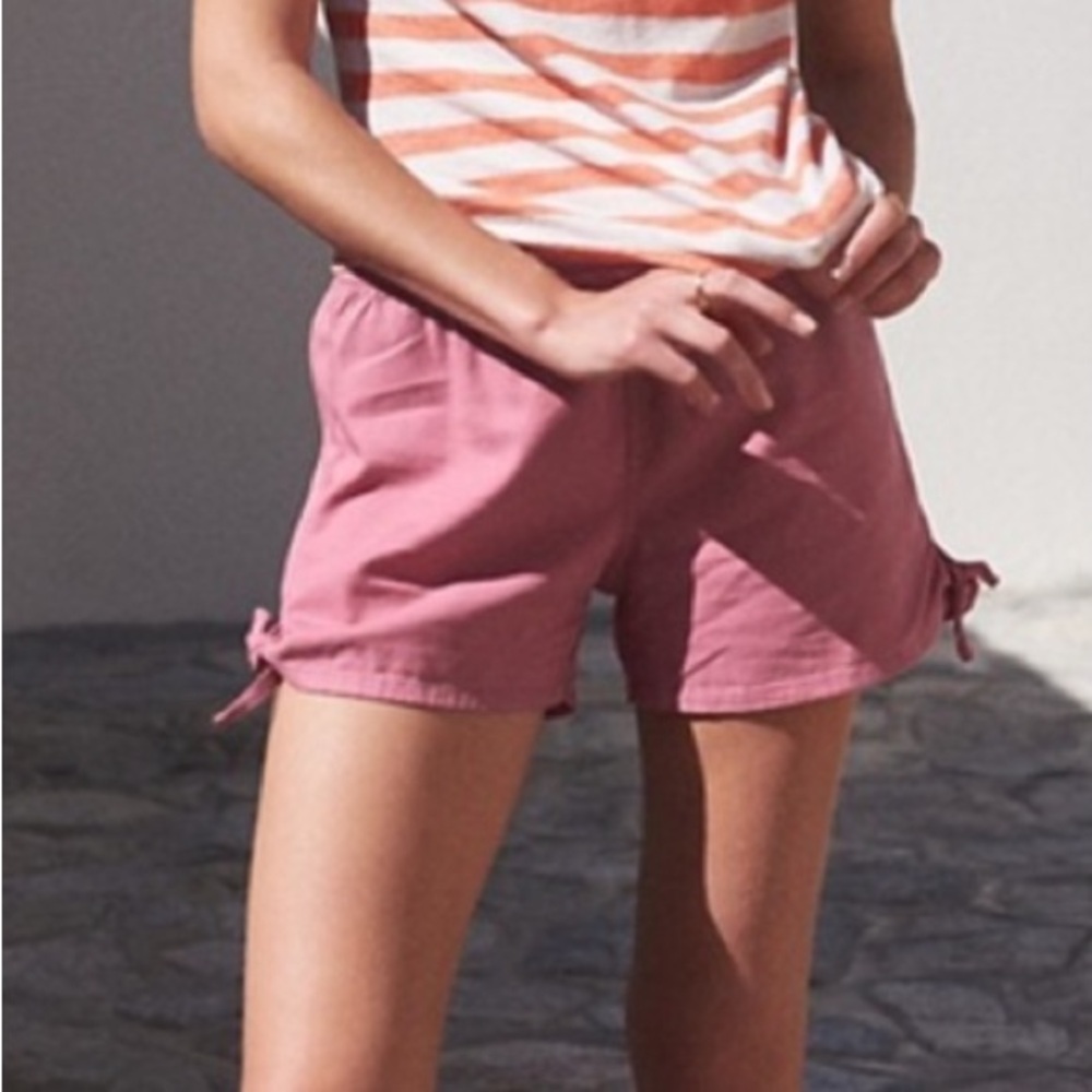 Madewell Pull On Side Tie Bow Pink Berry Short Size S